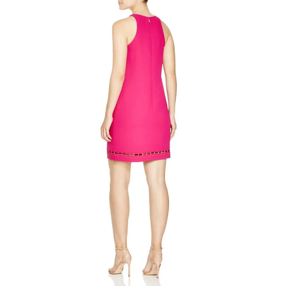 NWT Trina Turk Alek Sleeveless Cutout Hem Shift Dress in Pink Size 8 - Picture 3 of 16